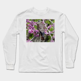 Falcon and Pink Flowers Long Sleeve T-Shirt
